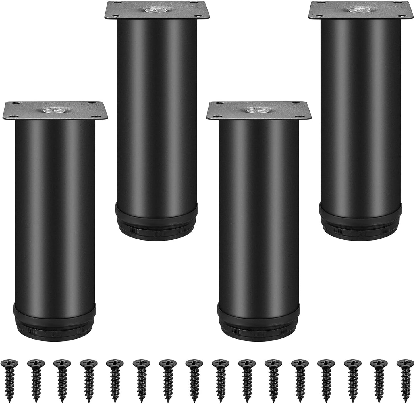 4 Pcs Adjustable Furniture Feet Height 0-15 mm, Adjustable Furniture Feet, 15 cm Furniture Legs, Adjustable Furniture Feet, Metal Feet for Bed Sofa Cabinet Table Legs