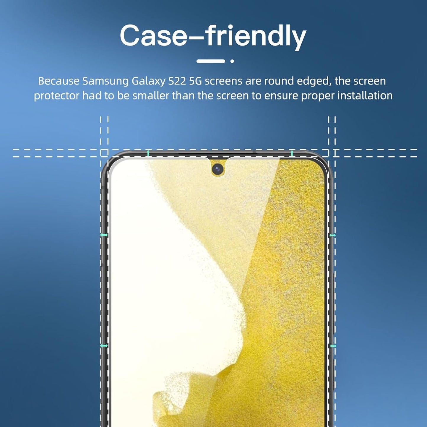 NEW'C 3 Pack Privacy Screen Protector for Samsung Galaxy S22 5G, Balanced 35-Degree Privacy Angle with Eye Protection, Ultra Durable 9H Hardness, Bubble-Free