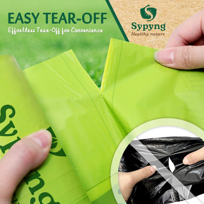 Trash Bags 100% Biodegradable and Compostable Drawstring Lemon-Scented, Large Eco-Friendly,50 Bags/Roll, Extra Thick:1,1 Mils, Compost Home Certified (Green, 13-17 Gallons)