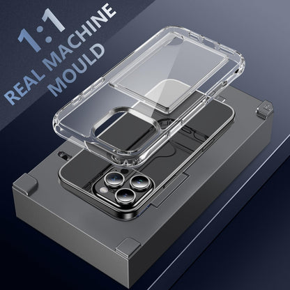 ELEPIK for iPhone 16 Pro Max Case with Card Holder, [Up to 2 Cards] [Anti-Yellow] [Military Grade Protection] Shockproof Slim Phone Protection Clear Case for iPhone 16 Pro Max, Clear