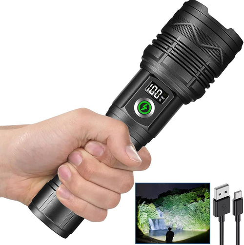 Flashlight Rechargeable Led Flashlights 900000 high Lumens Flash Light Brightest Powerful Tactical Flashlight Military High Power Memory Super Bright for Camping Hiking Outdoor Emergency