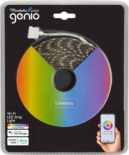 Mirabella Genio Wi-Fi Smart LED Strip 5M RGBW 4000K (Cool White) Low Voltage