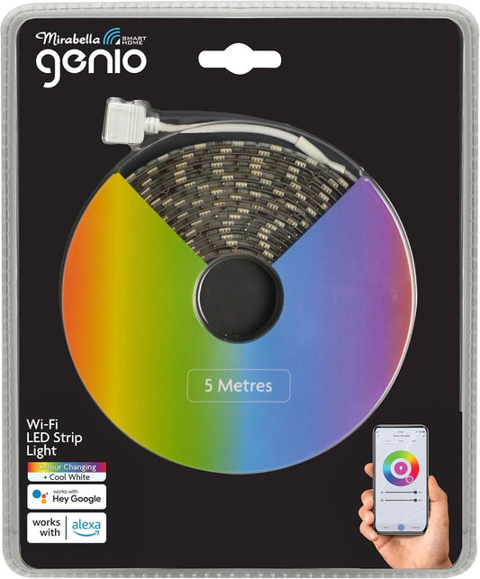 Mirabella Genio Wi-Fi Smart LED Strip 5M RGBW 4000K (Cool White) Low Voltage