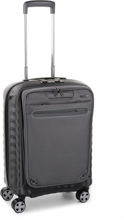 RONCATO Double Premium Expandable Cabin Trolley with Pocket/Backpack for Laptop, anthracite, Hand Luggage