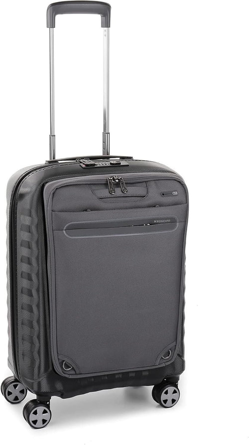 RONCATO Double Premium Expandable Cabin Trolley with Pocket/Backpack for Laptop, anthracite, Hand Luggage