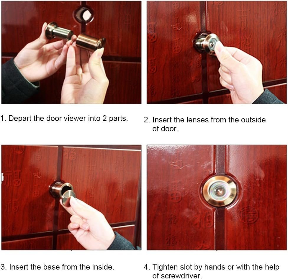 Spioncino per Porta con Copertura per la Privacy, Angolo di Visione Unidirezionale Spioncino per Spioncino di Sicurezza con Copertura per la Privacy Rotante Larghezza 28 Mm per (Oro)