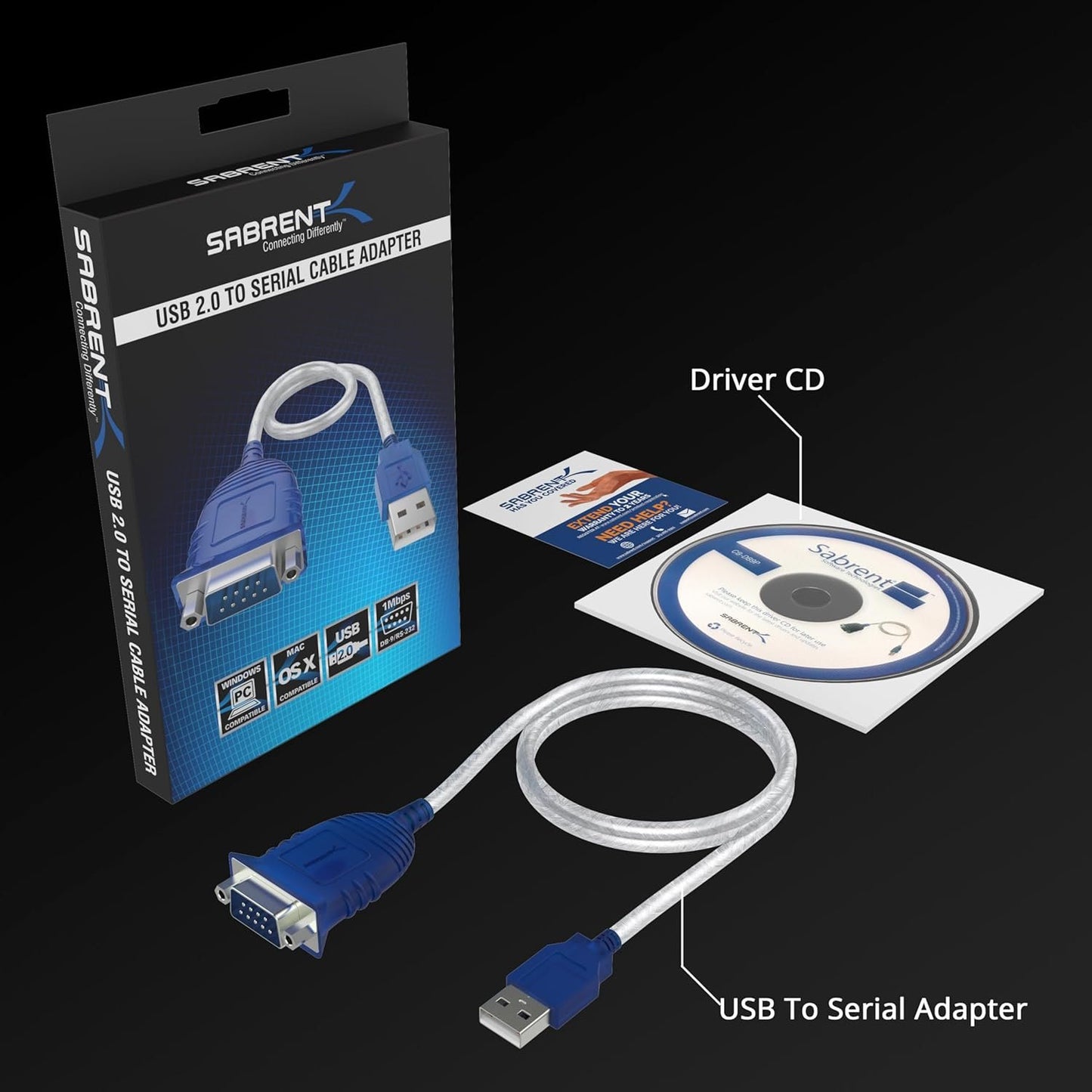 USB Serial Cable, USB to RS232 DB9 Converter Cable, Compatible with routers, switches, CNC Machines, PLCs, Printers, Surveillance Cameras, Barcode scanners, ECG Machines etc. (Chipset PL2303, 30cm)