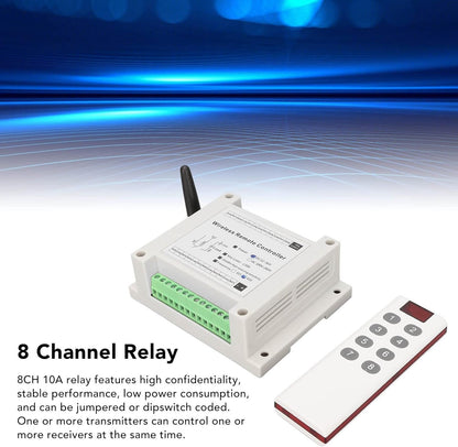 8 Channel Relay 8CH 10A DC 12V to 36V Control, Remote Control for Industrial, Home, Vehicle, and Marine Automation