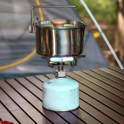 Camping Stove, Canister Stove Backpacking, Foldable Hiking Gear, Compact Design, Easy Heat Control, Windproof Performance, Portable Setup, for Outdoor Travel, 17x7cm/6.69x2.76 inches