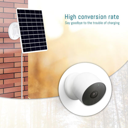 8W Solar Panel Compatible with Google Nest Camera Outdoor & Indoor (Battery Version-2nd Generation), Solar Power Charger for Google Nest Cam with Indicator Light,13ft Cable IP66 Weatherproof Panel