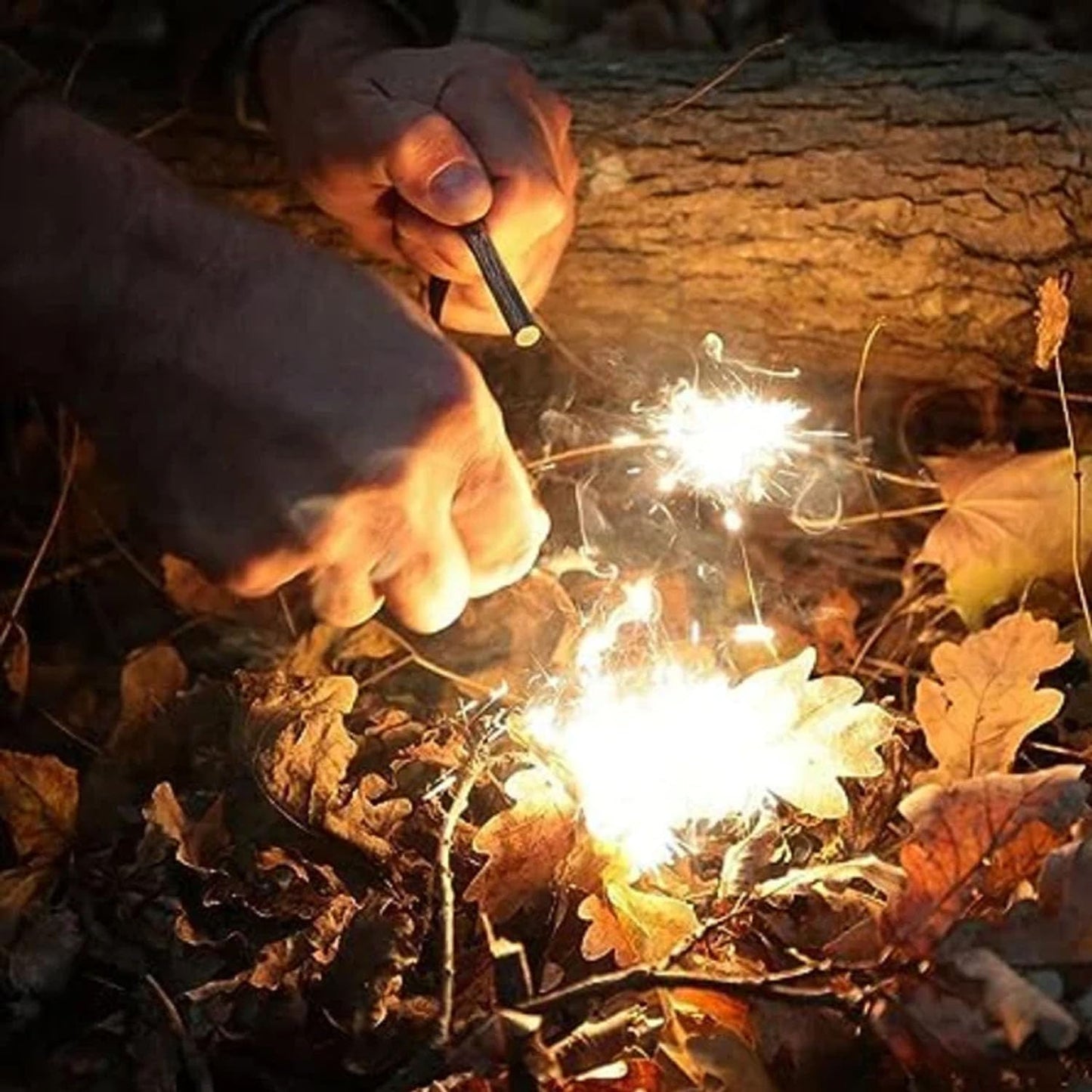 EZONEDEAL Fire Starter Magnesium Flint Rod Stone Fire Starter Lighter Emergency Survival Camping Hiking Survival Igniter with Multi-Tool Striker