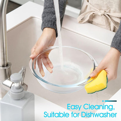 Oven Safe Glass Bowl with Lid | 1.5L/2L Borosilicate Bakeware | Microwave & Dishwasher Safe Casserole Dish for Baking Roasting Storage, Yogurt Making Oven Safe Glass Bowls with Lids (1.5L)