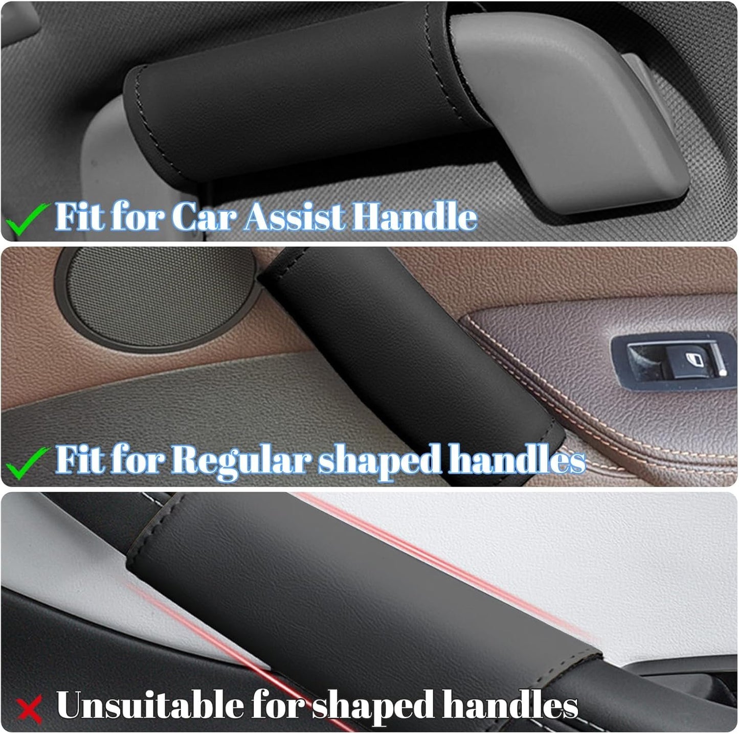 4PCS Car Grab Handle Cover, Universal Car Interior Door Handle Protector Door Pull Handle Protector Car Inner Accessories for SUV Truck
