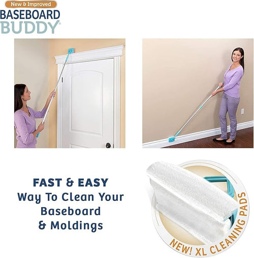 Baseboard Buddy – Baseboard & Molding Cleaning Tool! Includes 1 Baseboard Buddy and 3 Reusable Cleaning Pads, As Seen on TV