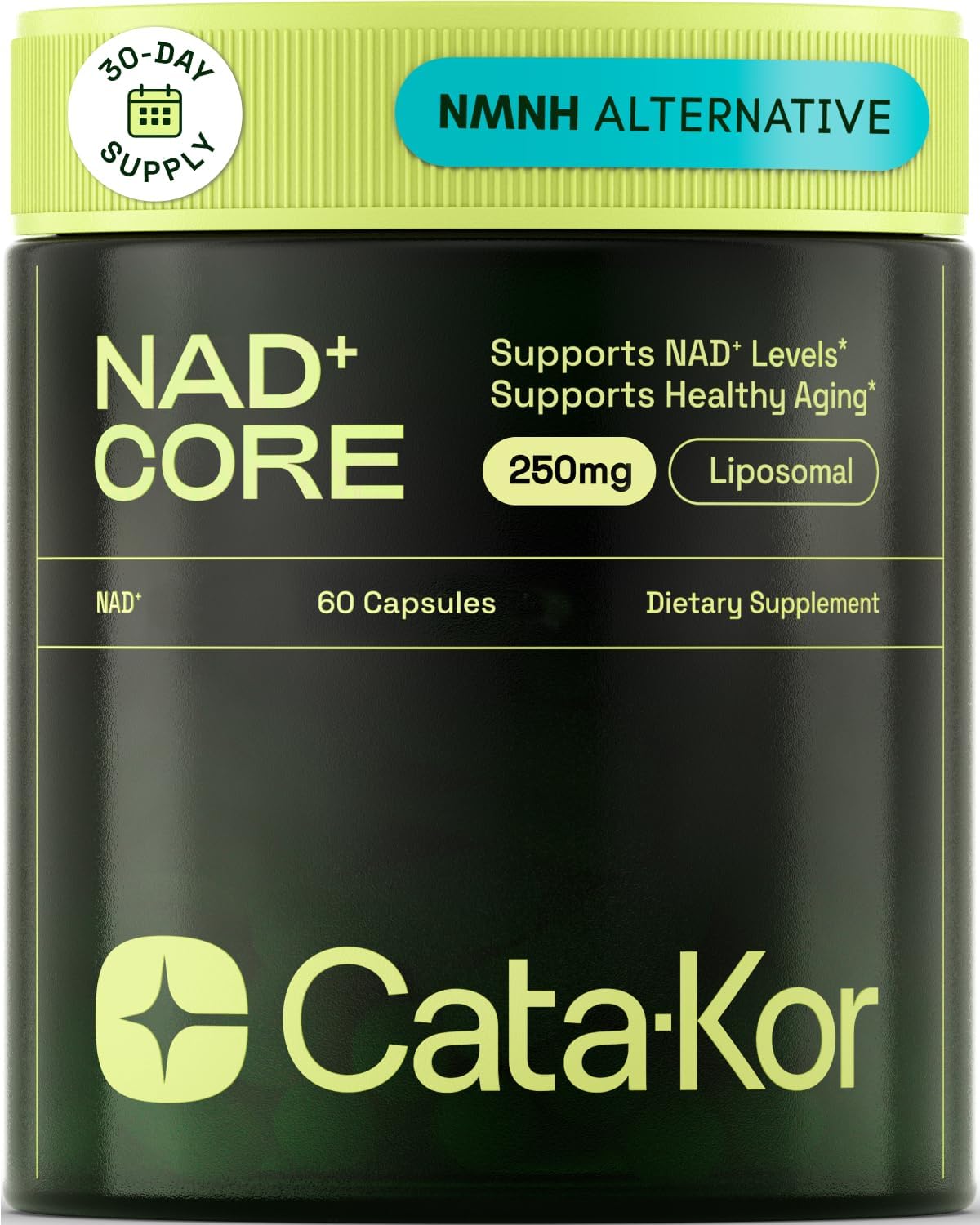 NMNH Supplement Alternative - Liposomal NAD CORE LipoNAD 250mg - 30-Day Supply - High Purity NAD Supplement for Anti-Aging, Energy, Focus - 60 Capsules