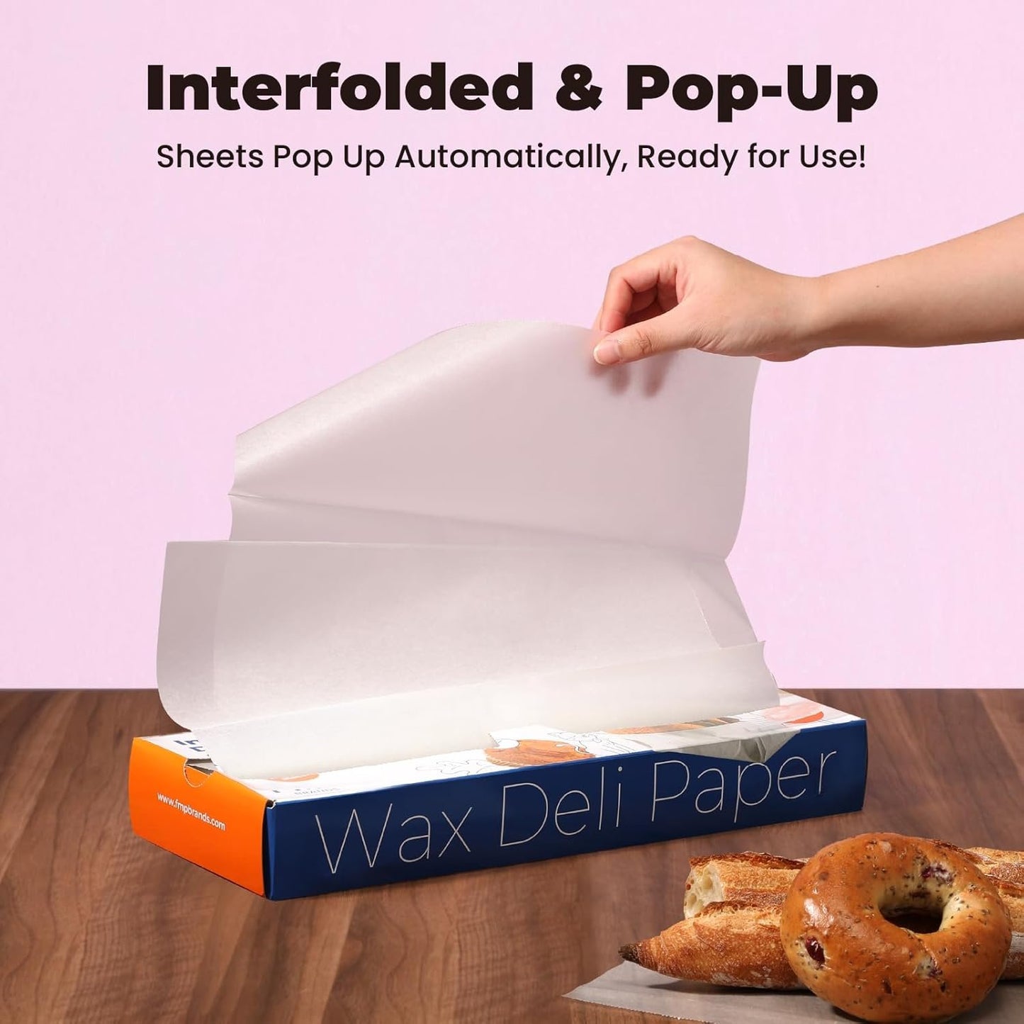Fit Meal Prep [500 Pack] 15 x 10.75" Wax Paper Sheets for Food, Interfolded Precut Deli Paper, Pop Up Grease-Proof Sandwich Paper Wraps, Waterproof for Lunch, Food Basket, Microwave Cover, BBQ