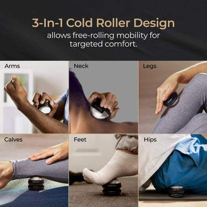 Gya Labs Cold Massage Roller Ball - 3-in-1 Recovery Tool for Cryotherapy, Heat Therapy & Aromatherapy - Massage Ball for Back - Muscle Roller Ball for Massage Oil - Massage Ball Roller for Face & Cold Therapy Ball