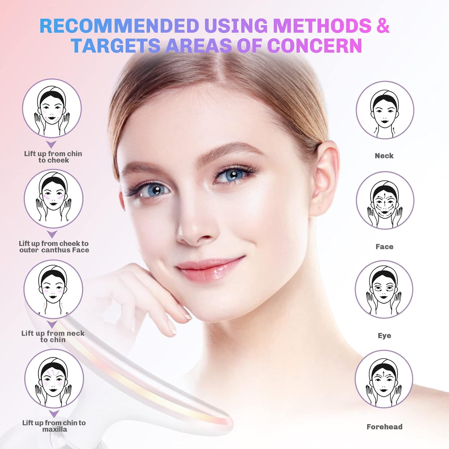 Face Firming Device for Neck Face, 4 Modes Face Lifting Device, 3 in 1 Portable Face Massager for Lifts and Tightens Skin, Skin Care, Neck Care, Firm Smooth