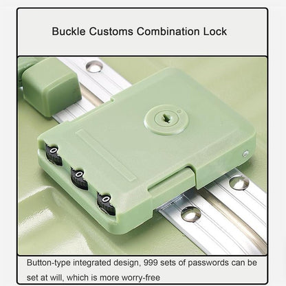 SUCADA Bagaglio a mano con porta di ricarica USB, lucchetto a combinazione TSA, valigia con telaio in alluminio (green 20 inches)