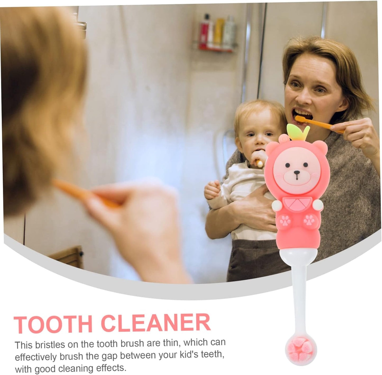 COLLBATH 2pcs Cute Bear Manual Toothbrushes Soft Bristle Tooth Brush for Ages Ergonomic Design with Durable Handle Gentle Care for Little Teeth and Gums