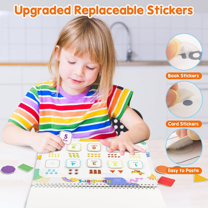 Foayex Montessori Toys for Toddlers Learning - Reusable Preschool Activity Books, Pre-Assembled Sticker Book for Kids 2-4, Educational Toy for Toddler, Birthday Gifts for 2+ 3 4 5 Year Old Girls