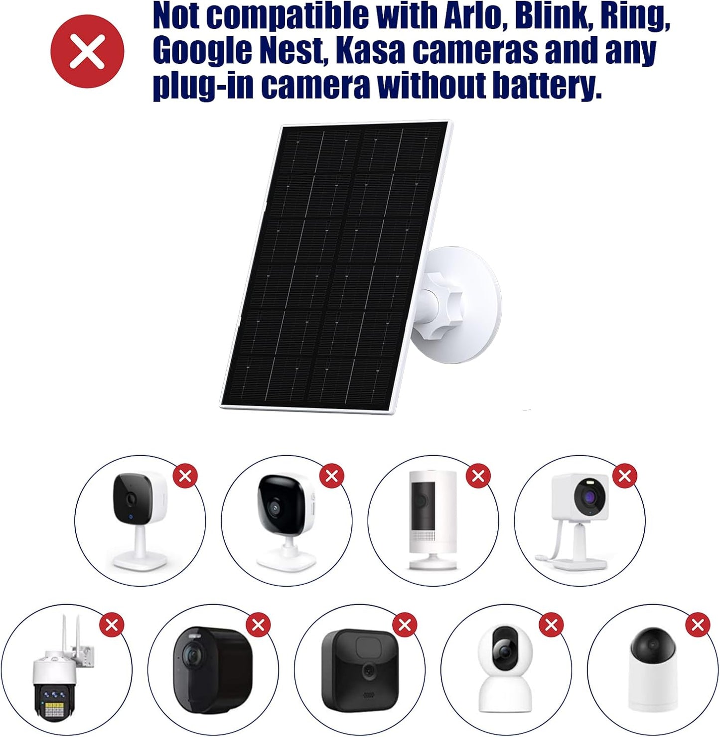 VUEBEE 7W USB C Solar Panel for Security Camera, Solar Charger Compatible with Eufycam 2C/2C Pro/2/2 Pro/E20/E40/E, with Micro USB Connector (2 Pack)