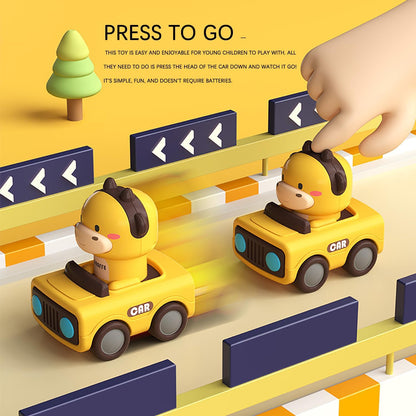 Press & Go Car for Toddlers 1-3, Baby Animal Racing Cars, Infant Play Vehicle Set, Baby Push Go Friction Car Toys for 6-9-12-18 Months, 1st Birthday for 1-2 Years Old Boys