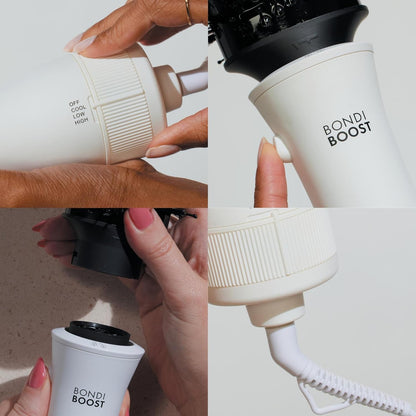 BondiBoost Blowout Brush Pro Hair Dryer & Hair Brush [75MM] - Oval Shape Hair Styler & Volumizer for Smooth/Frizz-Free Results - Great for All Hair Types - 3X Heat/Speed Options - 360° Airflow Vents