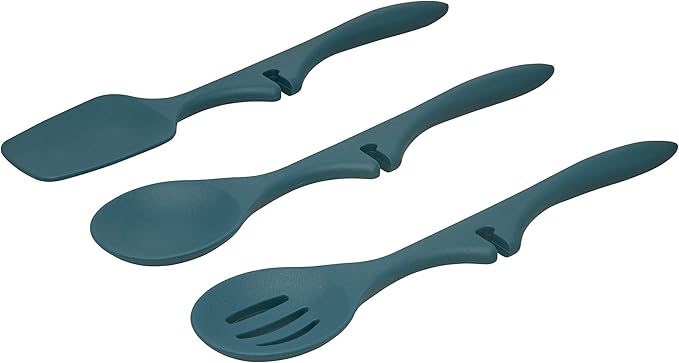 Rachael Ray Kitchen Tools andRachael Ray Kitchen Tools and Gadgets Nonstick Utensils/Lazy Spoonula, Solid and Slotted Spoon, 3 Piece, Marine Blue Gadgets Nonstick Utensils/Lazy Spoonula, Solid and Slotted Spoon, 3 Piece, Marine Blue