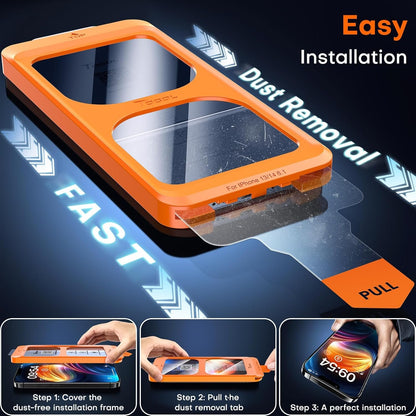 TOCOL 2 Pack for iPhone 14 Screen Protector [Instant Installation] [Auto-Dust Removal] [HD Clear], Unbreakable 9H+Hardness Shatterproof Tempered Glass [Bubble Proof] for iPhone 14