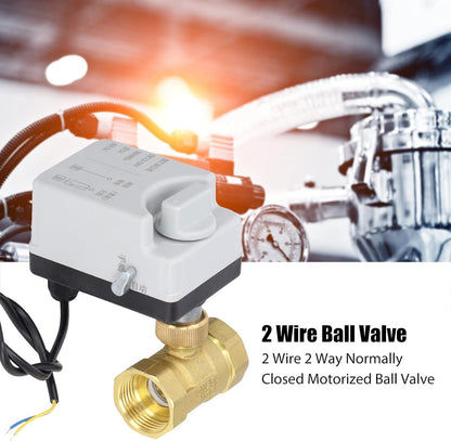 OKJHFD Efficiently Control Water Flow with Motorized Ball Valve - 2 Wire, 2 Way Normally Closed Dn25 Brass Abs - Dc 12vâ€‘24v Accessory for Home Automation