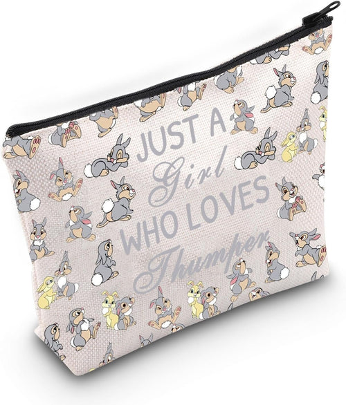 Thumper and Bunny Cosmetic Bag Cartoon Lover Gift Rabbit Themed Travel Toiletry Pouch (C Rabbit)