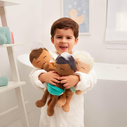 LullaBaby 14-inch Washable Soft Body for Real Water Play Doll - Blond Hair & Tub Accessories - Toddler Toys - Kids Ages 2 Years Old & Up - Plush Baby Bath Doll-Boy, Multicoloured, LBY7277Z