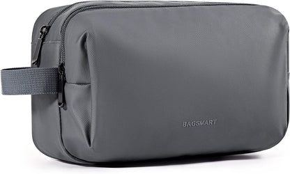 BAGSMART Toiletry Bag for Men, Travel Toiletry Organizer Dopp Kit Water-Resistant Shaving Bag for Toiletries Accessories, Grey