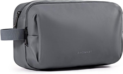 BAGSMART Toiletry Bag for Men, Travel Toiletry Organizer Dopp Kit Water-Resistant Shaving Bag for Toiletries Accessories (Grey, Large)