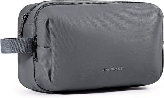 BAGSMART Toiletry Bag for Men, Travel Toiletry Organizer Dopp Kit Water-Resistant Shaving Bag for Toiletries Accessories (Grey, Large)