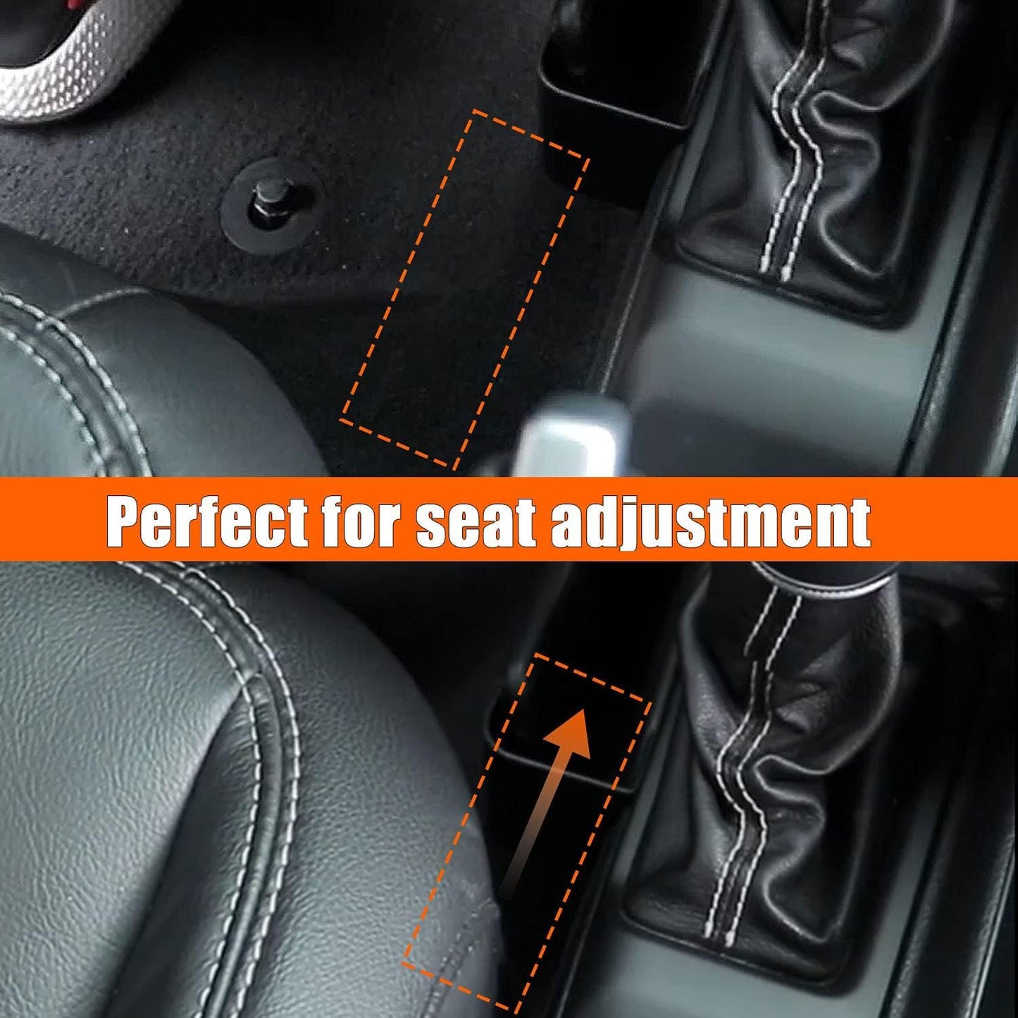 BaishenglinMotor Console Gear Shift Organizer Tray Compatible with Jeep 2018-2024 Wrangler JL JLU Gladiator JT Side Storage Box Interior Accessories