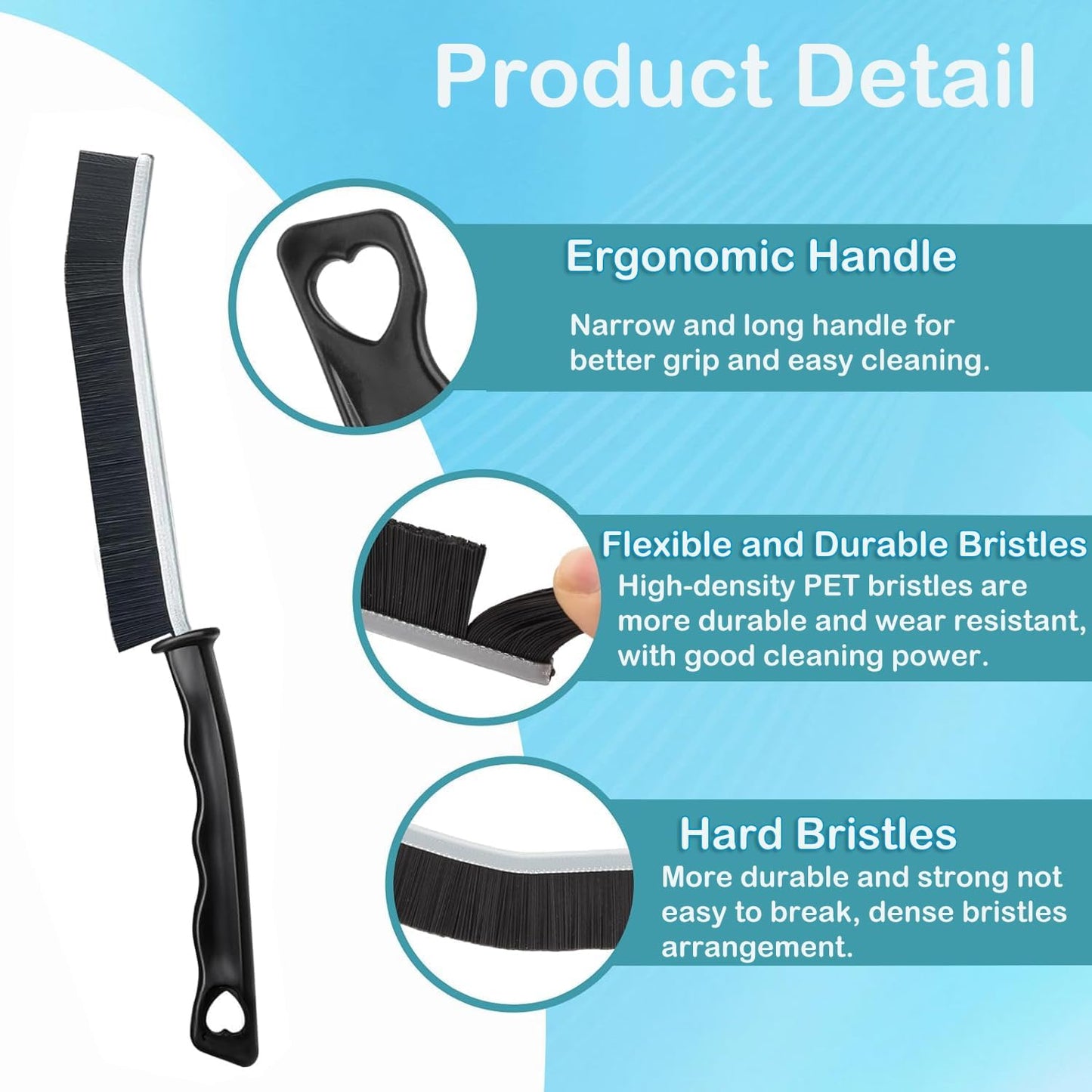 YUENTOEN 9Pcs Crevice Cleaning Brush, Multifunctional Gap Cleaning Brush Tool, Bathroom Gap Brush, Hard Bristle Crevice Cleaning Brush for Kitchen, Bathroom