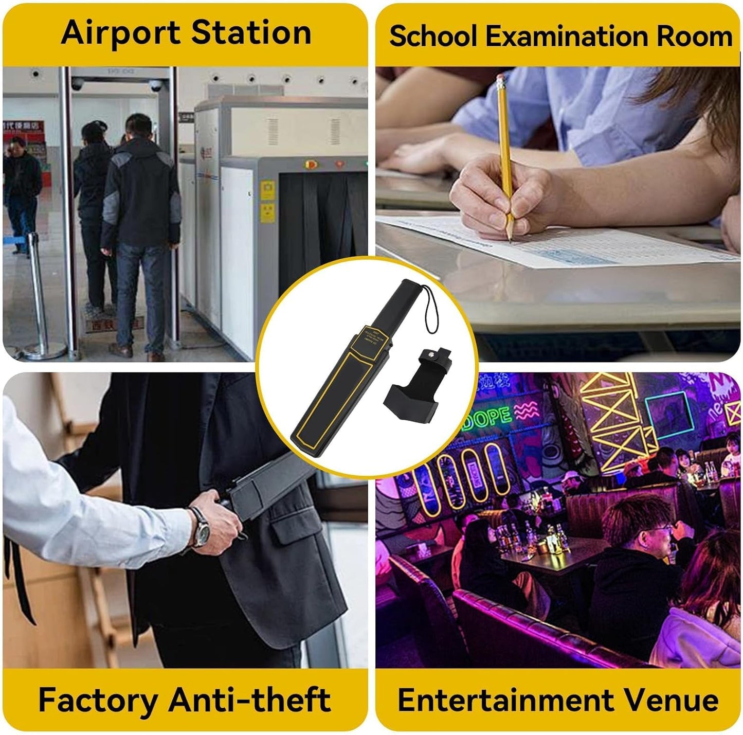 Portable Security Metal Detector, High Sensitivity Portable Metal Detector with Low Sensitivity Switch for Security Inspection, Electronic Product Detection