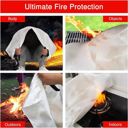Liwes Emergency Fire Blanket,Fire Extinguishers Tent Boat Emergency Blanket Survival Fire Shelter Safety for Home, School, Fireplace, Grill, Car, Office, Warehouse (39.4" x 39.4") (1-Pack)