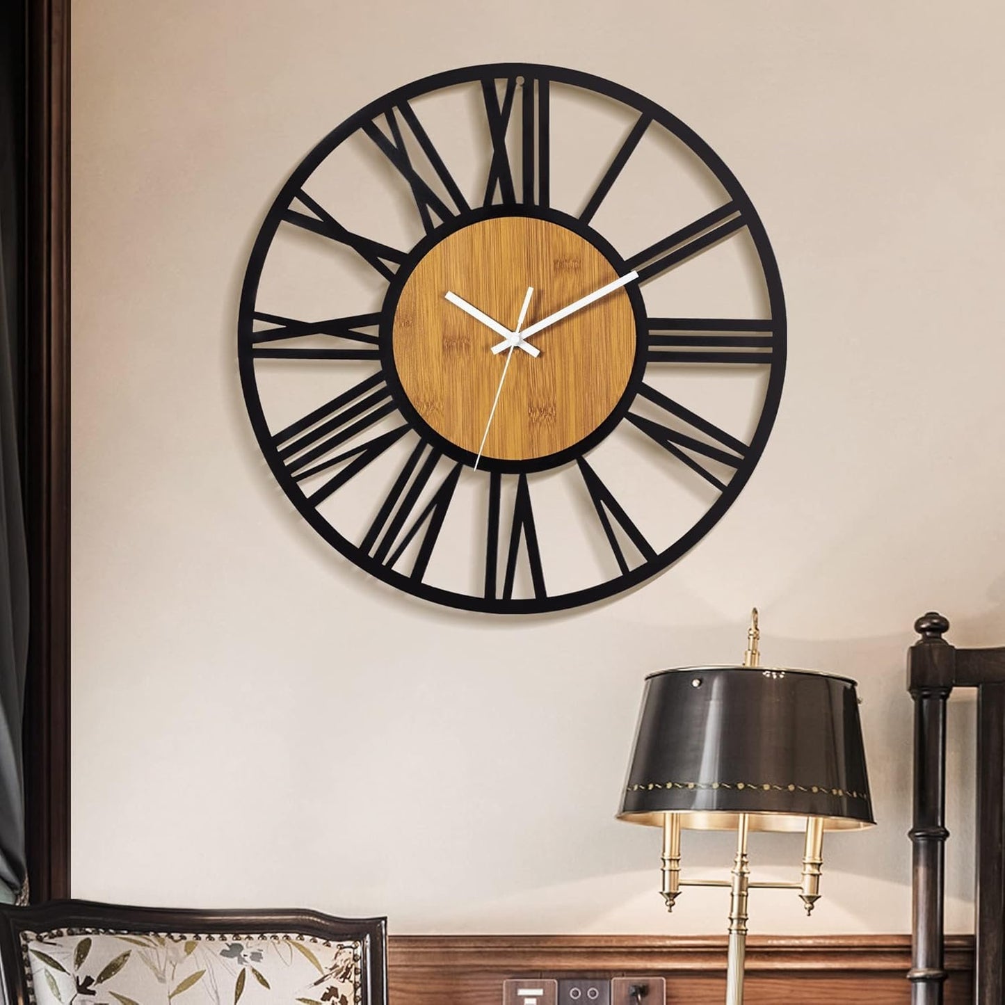 1st Owned Round Wall Clock for Living Room Decor, 13" Battery Operated,Silent Non Ticking, Modern Black Clocks for Home,Garden,Office,Kitchen, Cafe Wall