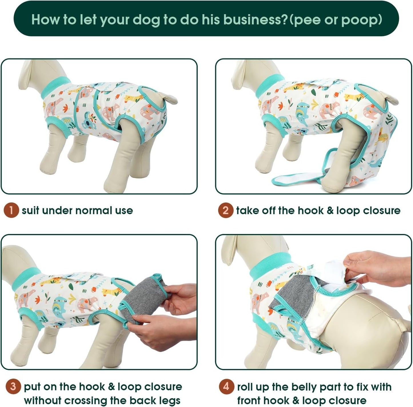 Kuoser - Rehabilitation Suit for Dogs and Cats, Suit for Recovery After Surgery or Abdominal Wounds, Professional Pet Clothes One Piece Suit