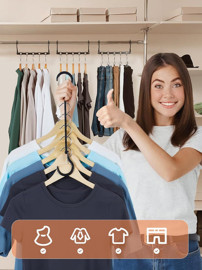 HOUSE DAY Space Saving Hanger 20 Pack Sturdy Black Magic Hangers for Closet Organizers and Storage for Heavy Clothes, Dorm Room Bedroom Home RV Car Camper Organization Essentials
