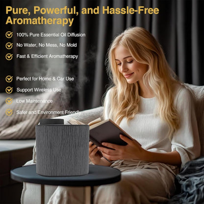 Waterless Essential Oil Diffuser, 60ML Mini Scent Air Machine Aromatherapy Diffuser with Smart App Control & Timer, Waterless Diffuser for Essential Oil, for Car Room Studio (Black)