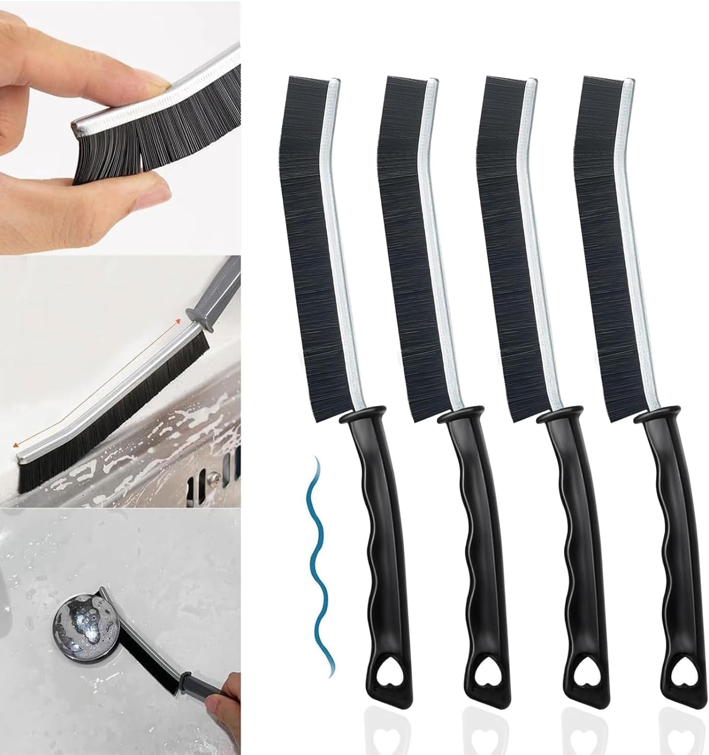 YUENTOEN 9Pcs Crevice Cleaning Brush, Multifunctional Gap Cleaning Brush Tool, Bathroom Gap Brush, Hard Bristle Crevice Cleaning Brush for Kitchen, Bathroom
