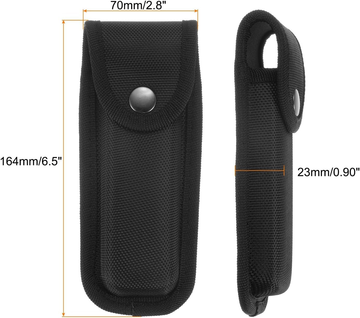 HARFINGTON Nylon Pocket Knife Sheath 6.5" x 2.8" Horizontal Vertical Carry Belt Loop Multi-Tool Pouch Folding Knife Belt Sheath with Snap Closure for Outdoor Daily Use, Black