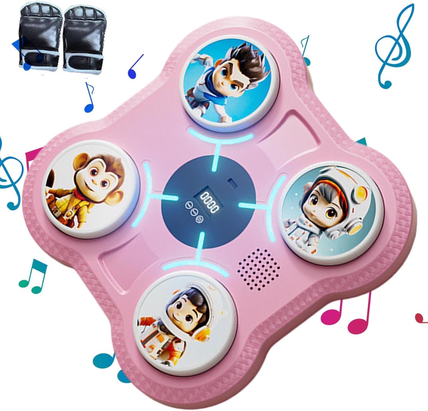 Music Boxing Machine, Smart Punching Target Toys with Gloves, Wall-Mounted Boxing Workout Equipment for Kids and Teens, Interactive Boxing Toy for Stress Relief and Exercise Fitness Training Gear