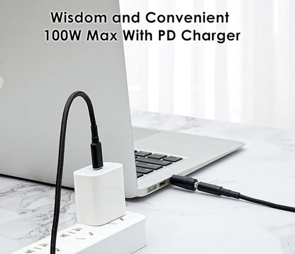 USB C to DC Adapters 10PCS Power Plug Kit, Universal Charger Supply 100W PD Power Cable & 5.5x2.1mm Round Barrel Jack for Sony Toshiba Samsung Acer Asus Lenovo Dell HP Laptop Charging Connector Tips