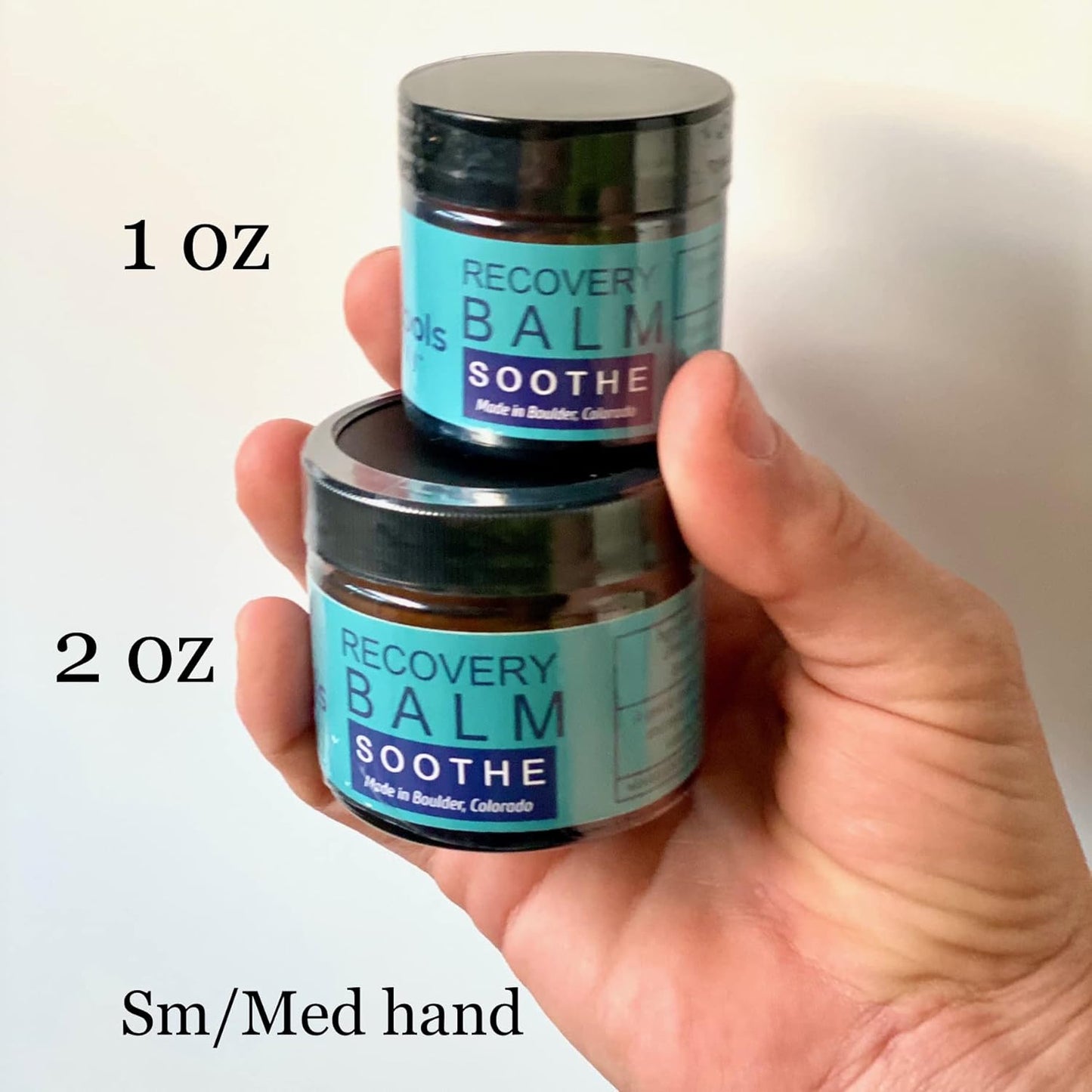 Wave Tools All Natural Recovery Balm Soothe Small Batch Pure Essential Oils Ideal for Massage in Amber Glass jar 2 oz Glass jar