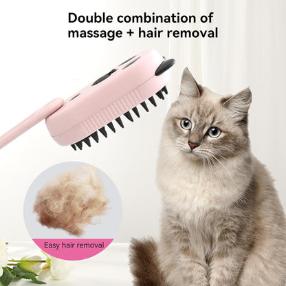 Dog Water Brush,4 in 1 Dog Hair Removal Comb with Water Spray | Steamy Pet Massage Tool, Pet Comb for Shedding, Cleaning, Grooming